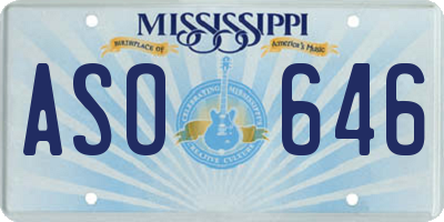 MS license plate ASO646