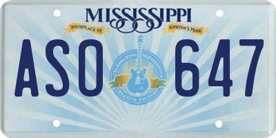 MS license plate ASO647