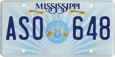 MS license plate ASO648