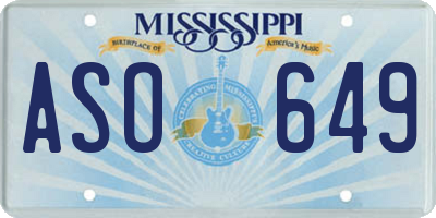 MS license plate ASO649