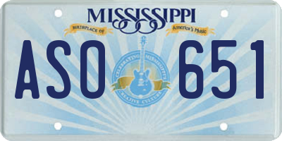 MS license plate ASO651