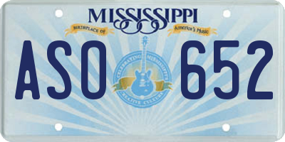 MS license plate ASO652