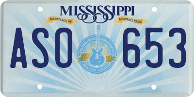 MS license plate ASO653