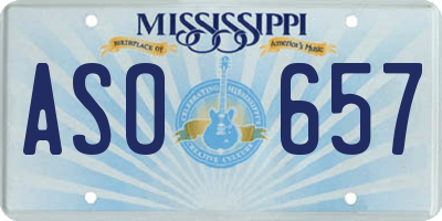 MS license plate ASO657