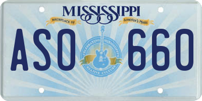 MS license plate ASO660