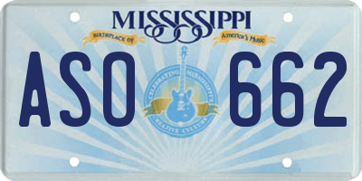 MS license plate ASO662