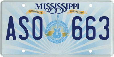 MS license plate ASO663