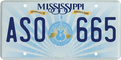 MS license plate ASO665
