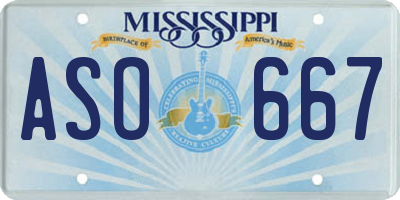 MS license plate ASO667
