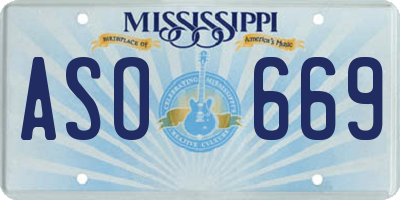 MS license plate ASO669
