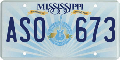MS license plate ASO673