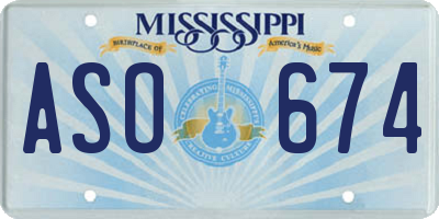 MS license plate ASO674