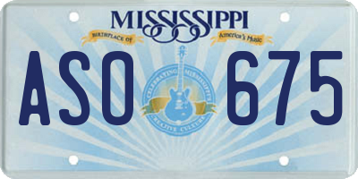 MS license plate ASO675