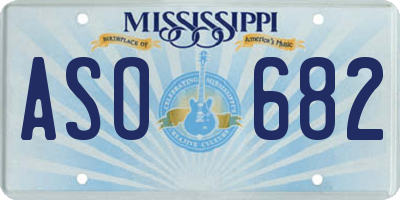 MS license plate ASO682