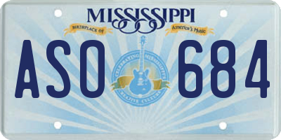 MS license plate ASO684