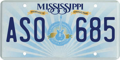 MS license plate ASO685