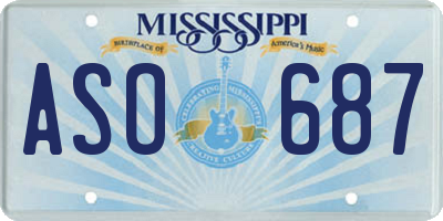 MS license plate ASO687