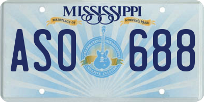 MS license plate ASO688