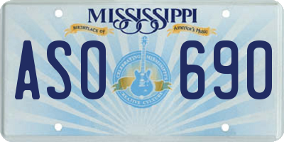 MS license plate ASO690