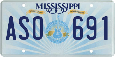 MS license plate ASO691