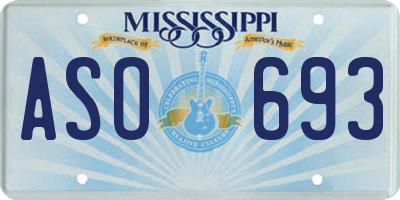 MS license plate ASO693