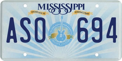 MS license plate ASO694