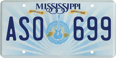 MS license plate ASO699