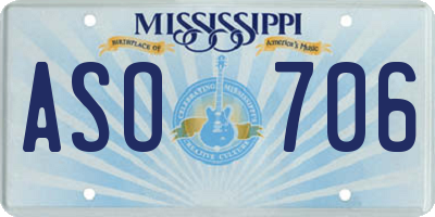 MS license plate ASO706
