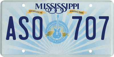 MS license plate ASO707