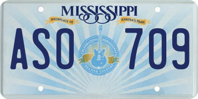 MS license plate ASO709