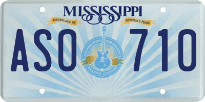 MS license plate ASO710