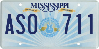 MS license plate ASO711