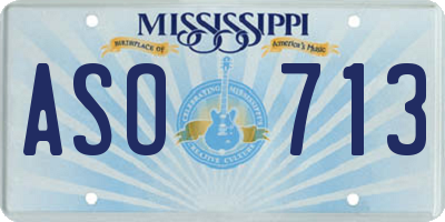 MS license plate ASO713