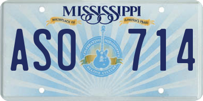 MS license plate ASO714