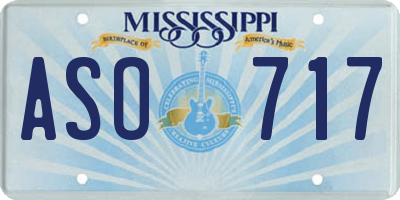 MS license plate ASO717