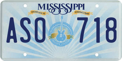 MS license plate ASO718