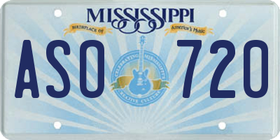 MS license plate ASO720