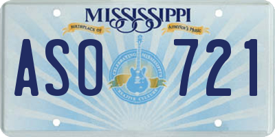 MS license plate ASO721