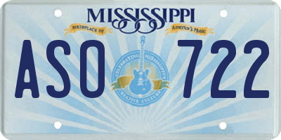MS license plate ASO722