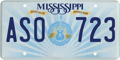 MS license plate ASO723