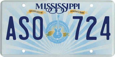 MS license plate ASO724