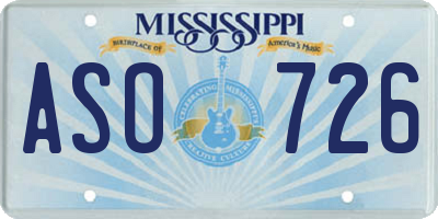 MS license plate ASO726