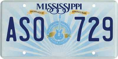 MS license plate ASO729
