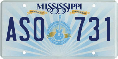 MS license plate ASO731