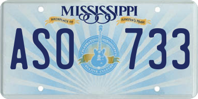 MS license plate ASO733