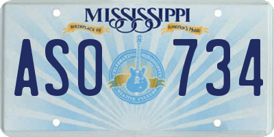 MS license plate ASO734