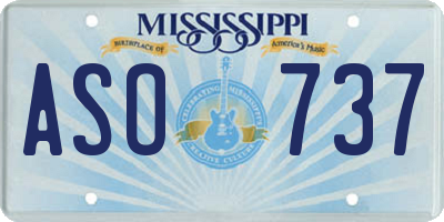 MS license plate ASO737