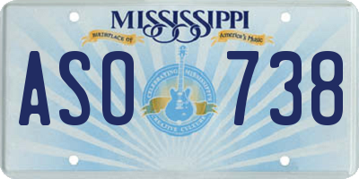 MS license plate ASO738
