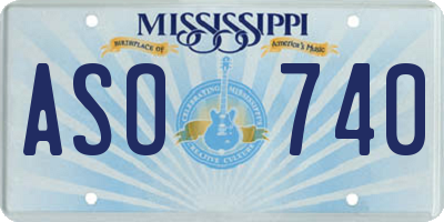MS license plate ASO740