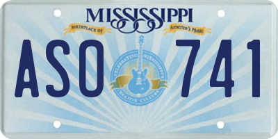 MS license plate ASO741